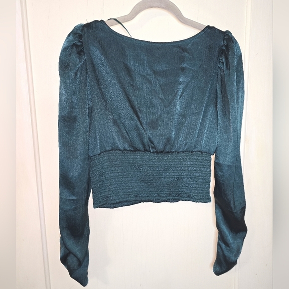 Free People Cropped and smocked boho chic Santiago Top Size Small Petite - Picture 5 of 12